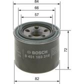 Filtro de óleo BOSCH - 0 451 103 316