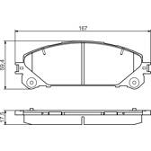 Front brake pad set BOSCH - 0 986 495 169