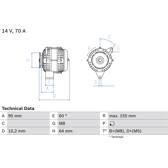 Generator (Omtillverkade) BOSCH - 0 986 038 730
