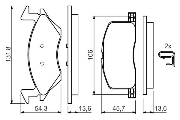 Front brake pad set