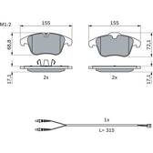 Kit pastiglie freno anteriore BOSCH - 0 986 494 371