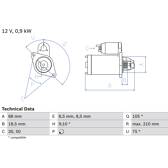 Motor de arranque (Remanufaturado) BOSCH - 0 986 017 120