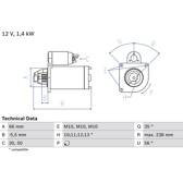 Motor de arranque (Remanufacturado) BOSCH - 0 986 018 310