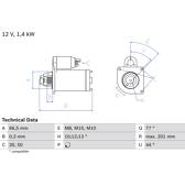 Motor de arranque (Remanufaturado) BOSCH - 0 986 022 800