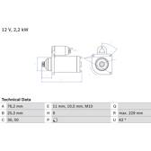 Motor de arranque (Remanufaturado) BOSCH - 0 986 024 050