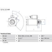 Motorino d'avviamento (Rigenerato) BOSCH - 0 986 020 131