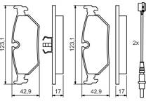 Rear brake pad set