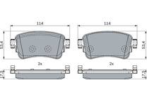 Rear brake pad set