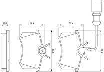 Rear brake pad set