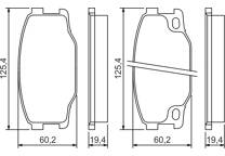 Rear brake pad set