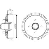 Bremstrommelsatz (2 Trommelbremsen) BOSCH - 0 986 477 190