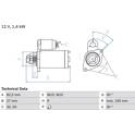 Starter (Remanufactured) BOSCH - 0 986 013 010