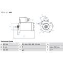 Starter (Remanufactured) BOSCH - 0 986 016 800