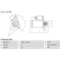 Starter (Remanufactured) BOSCH - 0 986 018 340