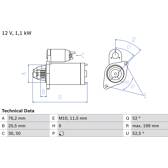 Starter (Remanufactured) BOSCH - 0 986 021 500