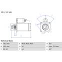 Startmotor (Omtillverkade) BOSCH - 0 986 015 090