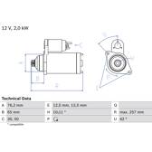 Startmotor (Gereviseerd) BOSCH - 0 986 018 390
