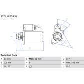 Startmotor (Gereviseerd) BOSCH - 0 986 024 190
