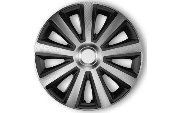 Set of 4 black and grey wheel covers 14 inch