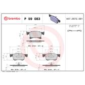 Bremsbeläge vorne BREMBO - P 59 083