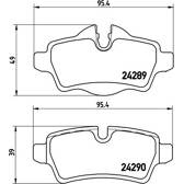 Bremsbelagsatz hinten BREMBO - P 06 052