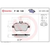 Bremsbelagsatz hinten BREMBO - P 50 140