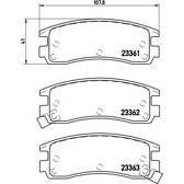 Bremsbelagsatz hinten BREMBO - P 59 027