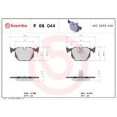 Bromsbelägg bak BREMBO - P 06 044