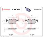 Bromsbelägg bak BREMBO - P 06 094