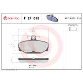 Bromsbelägg bak BREMBO - P 24 018