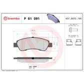 Bromsbelägg bak BREMBO - P 61 091