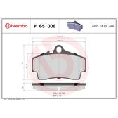 Bromsbelägg bak BREMBO - P 65 008