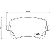 Bromsbelägg bak BREMBO - P 85 076
