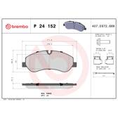 Bromsbelägg fram BREMBO - P 24 152
