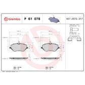 Bromsbelägg fram BREMBO - P 61 078