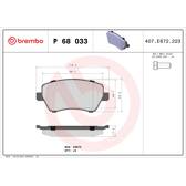 Bromsbelägg fram BREMBO - P 68 033