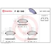 Bromsbelägg fram BREMBO - P 83 046