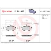 Bromsbelägg fram BREMBO - P 85 016