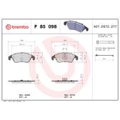 Bromsbelägg fram BREMBO - P 85 098