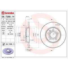 Jeu de 2 disques de frein BREMBO - 08.7288.11