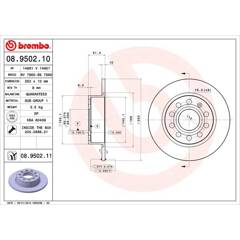 Jeu de 2 disques de frein BREMBO - 08.9502.11