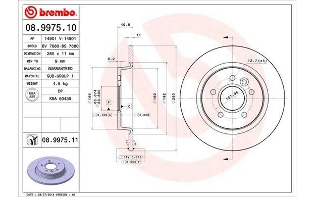 Disques Frein Arrière Febi Bilstein 44042 - Jeu De 2, 5 Trous, Pour Opel Zafira B/Astra H