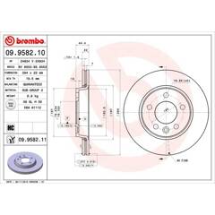 Jeu de 2 disques de frein BREMBO - 09.9582.10