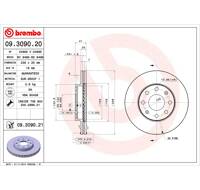 Jeu de 2 disques de frein BREMBO 09.3090.20