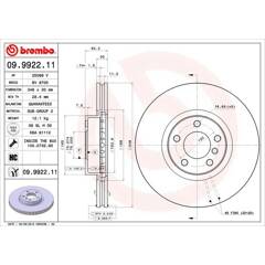 Disque de frein (à l'unité) BREMBO - 09.9922.11