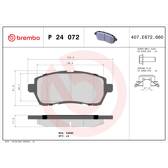 Front brake pad set BREMBO - P 24 072X
