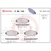 Front brake pad set BREMBO - P 85 144X