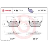 Front brake pad set BREMBO - P 85 167