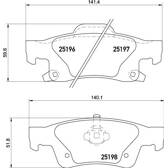 Jeu de plaquettes de frein arrière BREMBO - P 37 016