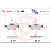 Jeu de plaquettes de frein arrière BREMBO - P 50 052